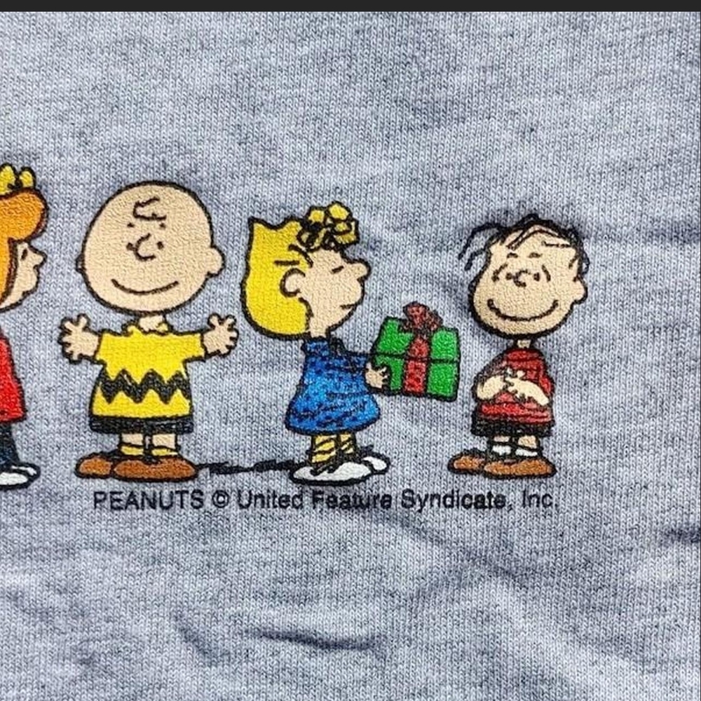 Vintage 2000s Peanuts Snoopy Graphic T-Shirt M&O Knits Grey Size Medium Y2K